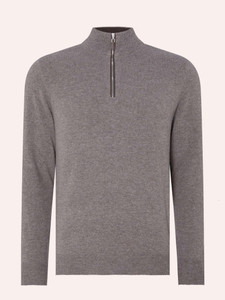 Pull à fermeture éclair 1/4 pour homme en laine et cachemire mélangés