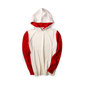 SWEAT À CAPUCHE EN CACHEMIRE PUR 12GG EN COULEURS CONTRASTÉES